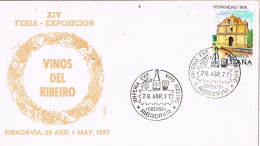 55296. Carta RIBADAVIA (Orense) 1977. Exposicion Vinos De RIBEIRO, Wein - Covers & Documents