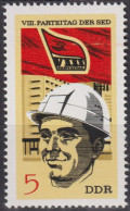 1971 DDR ** Mi:DD 1675, Sn:DD 1301, Yt:DD 1365, Bauarbeiter, Parteitag Der SED (l) - Unused Stamps