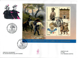 ITALIA 2014 FDC VENETIA CLUB BUSTONE 200° ANNIVERSARIO ARMA DEI CARABINIERI - FDC