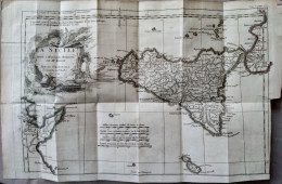 Carte Géographique Ancienne SICILE Extraite De L' Histoire Romaine De Rollin , 1756 - BE - Landkarten