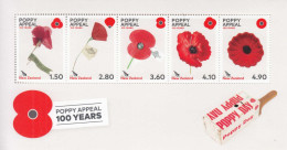 2022 New Zealand Poppy Appeal Souvenir Sheet MNH @ BELOW FACE VALUE - Unused Stamps