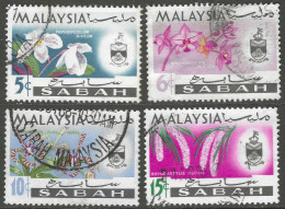 Sabah (Malaysia). 1965-68 Orchids. 4 Used Values To 15c. SG 426etc. M5159 - Maleisië (1964-...)