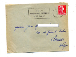 Lettre Flamme Dole Maison De Pasteur Sur Muller - Mechanical Postmarks (Advertisement)