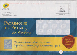Entier Patrimoine De France En Timbres Tirage La Poste 250g International Illustration Sage Agréée 267790 édition 2020 - Official Stationery