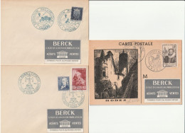 Exposition Philatélique, Angers 15/6/46 + Musée Postal Paris 15/11/46 + Journée Du Timbre 1946 1er Jour Rodez 29/6/46. - Briefe U. Dokumente