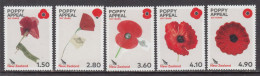 2022 New Zealand Poppy Day Military History  Complete Set Of 5 MNH @ BELOW FACE VALUE - Neufs