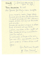 Religion Carte Manuscrite,signee   De Jean Remond Pretre Ouvrier  Ne A Charolles Decede A Autun  Eveque Auxiliaire - Andere & Zonder Classificatie