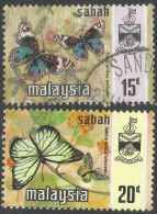 Sabah (Malaysia). 1971 Butterflies. 15c, 20c Used. SG 437, 438. M5160 - Malesia (1964-...)