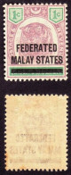 FEDERATED MALAY STATES FMS 1900 1c Wmk. CROWN CA Sc#1 MH @P1201 - Federated Malay States