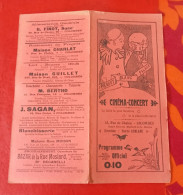 Programme Cinéma Concert Pierrot Blanc Palace Colombes (Hauts De Seine) Films Muets Concert Music Hall Avant 1914 - Programmes