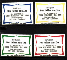 4 Dutch Matchbox Labels, Den Helder - North Holland, Paviljoen Den Helder Aan Zee, G. Minkema, Holland, Netherlands - Boites D'allumettes - Etiquettes