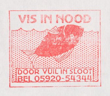 Meter Cover Netherlands 1983 Fish In Distress Through Dirt In A Ditch- Assen - Poissons