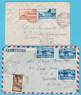 SPANISH Golf Of GUINEA - FERNANDOO POO 2 Covers 1952 - 54 Santa Isabel To Chicago And Minesota, USA - Fernando Po