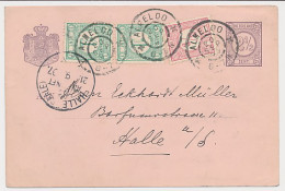Briefkaart G. 32 / Bijfrankering Almelo - Halle Duitsland 1897 - Postwaardestukken
