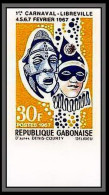 90108b Gabon (gabonaise) Non Dentelé ** MNH Imperf N°210 Cirque Carnaval Libreville - Carnevale