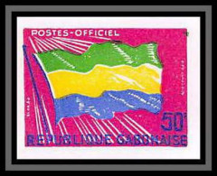 90101a Gabon (gabonaise) Essai (trial Color) Non Dentelé Imperf N°13 Service Drapeau (flag)  - Briefmarken