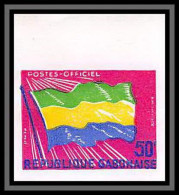 90101 Gabon N°13 Service Drapeau (flag) Essai (trial Color) Non Dentelé ** MNH Imperfmnh  - Gabun (1960-...)