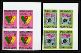 90047d Cameroun Cameroon N°836/837 Sida Aids Maladie Disease Non Dentelé ** MNH Imperf Bloc 4 - Krankheiten