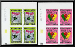 90047c Cameroun Cameroon N°836/837 Sida Aids Maladie Disease Non Dentelé Imperf MNH ** Coin Daté  - Médecine