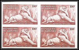 90024b Dahomey Non Dentelé ** MNH Imperf N°219 Lion De Belfort Bartholdi Bloc 4 - Félins