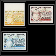 90040b Mauritanie Essai (proof) Non Dentelé ** MNH Imperf - N°368 Poterie Terrine à 4 Anses 3 Colors Pottery - Mauretanien (1960-...)