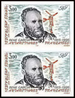 90008f/ Terres Australes Taaf N°216 René Garcia Météorologist Non Dentelé Imperf ** MNH Paire - Non Dentelés, épreuves & Variétés