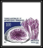 90006e/ Terres Australes Taaf N°213 Améthyste Mineraux Non Dentelé Imperf ** MNH Bord De Feuille - Geschnittene, Druckproben Und Abarten