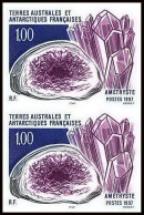 90006f/ Terres Australes Taaf N°213 Améthyste Mineraux Non Dentelé Imperf ** MNH Paire - Imperforates, Proofs & Errors