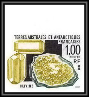 90003e/ Terres Australes Taaf N°195 Olivine Mineaux Mineral Non Dentelé Imperf ** MNH Bord De Feuille - Geschnittene, Druckproben Und Abarten