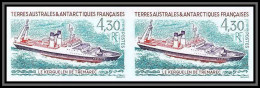 89986f/ Terres Australes Taaf N°191 Le Kerguelen Trémarec Bateau Ship Non Dentelé Imperf ** MNH Paire - Ongetande, Proeven & Plaatfouten