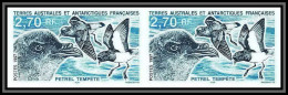 89975f/ Terres Australes Taaf N°214 Pétrel Oiseaux (birds) Non Dentelé Imperf ** MNH Paire - Non Dentelés, épreuves & Variétés