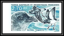 89975e/ Terres Australes Taaf N°214 Pétrel Oiseaux (birds) Non Dentelé Imperf ** MNH Bord De Feuille - Imperforates, Proofs & Errors