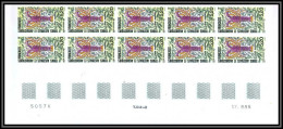 89971b/ Terres Australes Taaf PA N°141 Langouste Lobster Non Dentelé Imperf ** MNH Bloc De 10 Coin Daté - Imperforates, Proofs & Errors