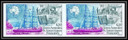 89965f/ Terres Australes Taaf PA N°134 Mission Erebus Non Dentelé Imperf ** MNH Paire - Non Dentelés, épreuves & Variétés