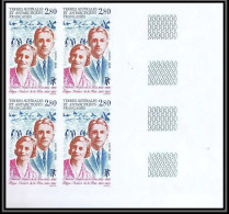 89963c/ Terres Australes Taaf N°198 De La Rue Manchots Non Dentelé Imperf ** MNH Bloc 4 - Geschnittene, Druckproben Und Abarten