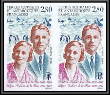 89963f/ Terres Australes Taaf N°198 De La Rue Manchots Non Dentelé Imperf ** MNH Paire - Non Dentelés, épreuves & Variétés