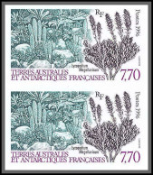89953c/ Terres Australes Taaf N°209 Lycopodium Flore Flora Non Dentelé Imperf ** MNH Paire - Imperforates, Proofs & Errors