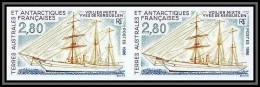 89943f/ Terres Australes Taaf N°206 Voilier Kerguelen Non Dentelé Imperf ** MNH Paire - Non Dentelés, épreuves & Variétés