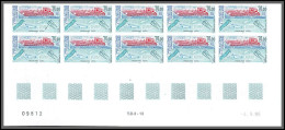 89951/ Terres Australes Taaf PA N°144 Programme ICOTA Non Dentelé Imperf ** MNH Bloc 10 Coin Daté - Ongetande, Proeven & Plaatfouten