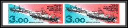 89925c Terres Australes Taaf N°215 Bateau Marion Dufresne Ship Boat Non Dentelé Imperf ** MNH Paire - Ongetande, Proeven & Plaatfouten