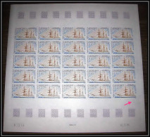 89943/ Terres Australes Taaf N°206 Voilier Kerguelen Non Dentelé Imperf ** MNH Feuille De 25 Sheet Type 2 1 Trait  - Imperforates, Proofs & Errors