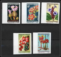 90592a Gabon (gabonaise) N°243/247 Fleurs Fleur Flower Flowers Non Dentelé Imperf MNH ** Zingiber Gingembre Cola Acanth - Gabun (1960-...)