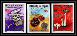 90588 Djibouti N°630/632 Champignons (mushrooms-funghi) Non Dentelé ** MNH Imperf  - Djibouti (1977-...)