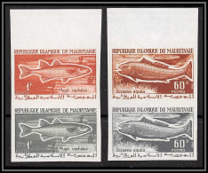 90528h Mauritanie N°179 / 182 Poisson Fishes Essai Proof Non Dentelé Imperf MNH ** Paire - Fische