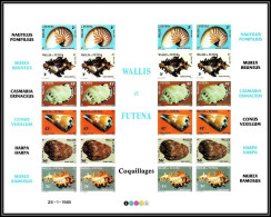 90526 Wallis Et Futuna N°323/328 Coquillages Shellfish Shell Shells Tirage Carton Feuille Sheet Non Dentelé Imperf MNH** - Ungebraucht