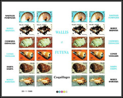 90526 Wallis Et Futuna N°323/328 Coquillages Shellfish Shell Shells Tirage Carton Feuille Sheet Non Dentelé Imperf MNH** - Coneshells