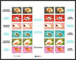 90523 Wallis Et Futuna N°312/317 Coquillages Shell Shells Non Dentelé ** MNH Imperf Carton Feuille Sheet Planche - Imperforates, Proofs & Errors