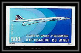 90509 Mali 1975 Poste Aérienne PA N°266 Concorde 1er Vol Commercial De 1976 Non Dentelé ** MNH Imperf - Mali (1959-...)