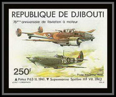 90507a Djibouti N°131 Avion Potez P63-2 Spitfire Hf 8 Airplane Non Dentelé Imperf MNH ** Aviation - Vliegtuigen