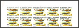 90507 Djibouti N°131 Avion Potez P63-2 Spitfire Hf 8 Airplane Non Dentelé Imperf MNH ** Bloc 10 Aviation - Djibouti (1977-...)